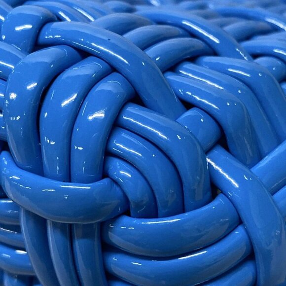 Auth BALENCIAGA Bistro XS Basket 671342 Blue Polyurethane Polyester Cotton - Picture 8 of 16